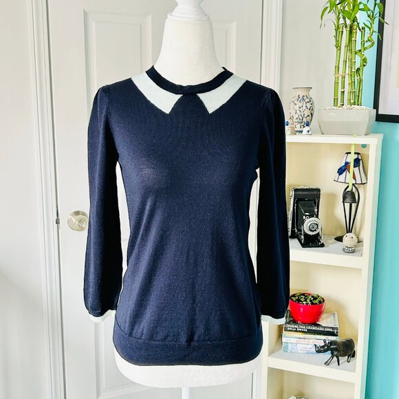 J. Crew 100% Merino Trompe L'Oeil Intarsia Pullover Sweater (size XS) - Picture 3 of 15